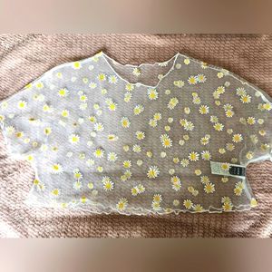 Womens floral crop shirt size small